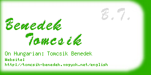 benedek tomcsik business card